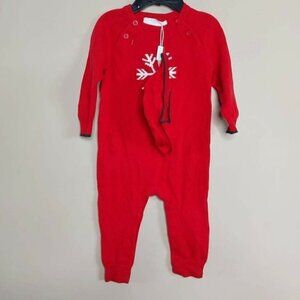 𝅺FIRSTS By Petit Lem One Piece W/ Hat Unisex Sleeper BNWOT Holiday Xmas